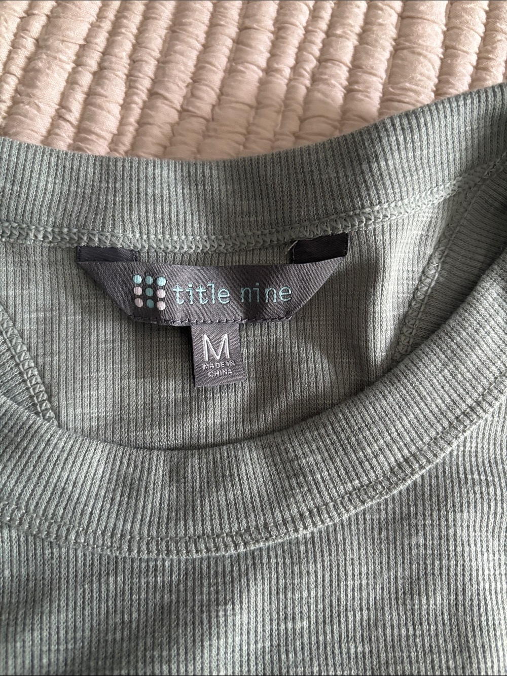 Title Nine Ribbed Sleeveless Tank Top - Sage Green - Picture 3 of 3